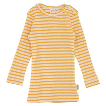 Petit Piao Langærmet T-shirt, Striber // Yellow Sun/Cream